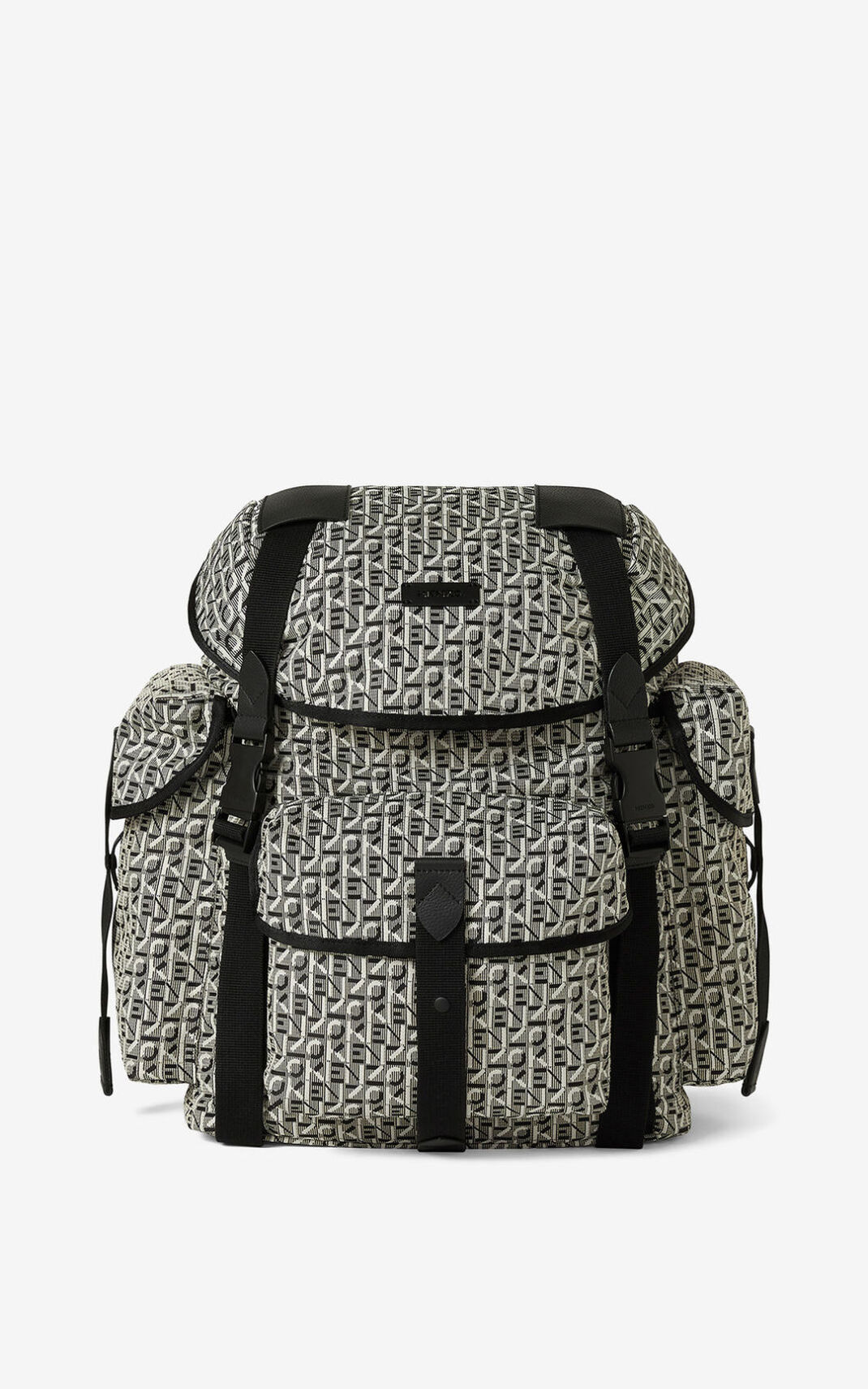 Mochila Kenzo Courier jacquard with flap Hombre Gris EUN601428